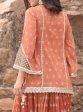 Mulmul Luxe Tissue Satin Lamhe Burnt Orange Kurta with Mulmul Luxe Tissue Lamhe Burnt Orange Skirt For Discount