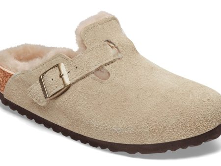 Birkenstock Boston Shearling Taupe Suede Online