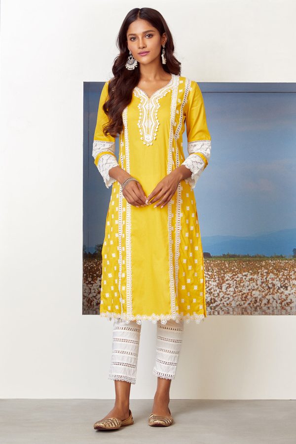 Mulmul Cotton Poetry Mango Kurta Fashion