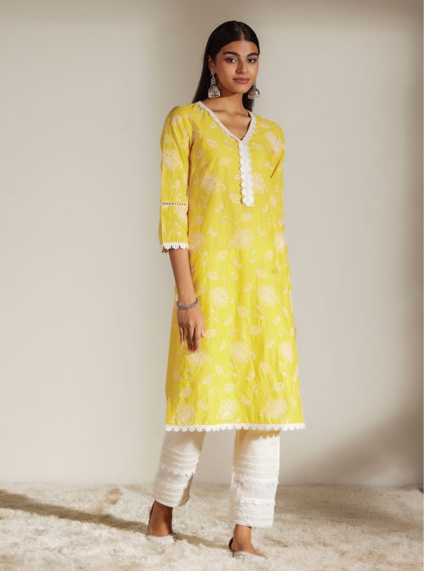 Mulmul Cotton Ezra Mango Kurta Cheap