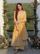 Mulmul Organza Sheri Yellow Anarkali Kurta With Mulmul Organza Sheri Yellow Sharara Online