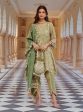 Mulmul Banarsi Magan Green Kurta with Mulmul Banarsi Magan Green Dhoti Pant Online Sale