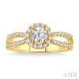 3 4 Ctw Diamond Engagement Ring with 1 3 Ct Round Cut Center Stone in 14K Yellow Gold Supply