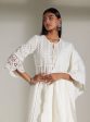 Mulmul Cotton Arris White Anarkali  Kurta Online now