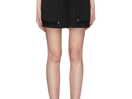 Double layered belted shorts - Sans Titre - Black For Cheap