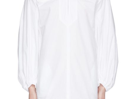 Puff sleeve perforated floral yoke shirt dress - Philosophy di Lorenzo Serafini - White Discount