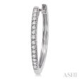 1 4 Ctw Round Cut Diamond Hoop Earrings in 10K White Gold Online