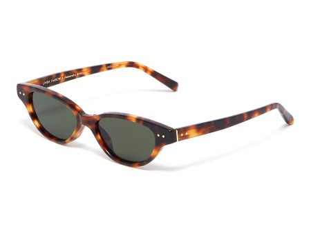 Tortoiseshell acetate cat eye sunglasses - Linda Farrow - Animal Print Online now