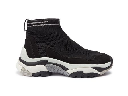 Addict Stretch  chunky outsole sock knit high top sneakers - ASH - Black Online now