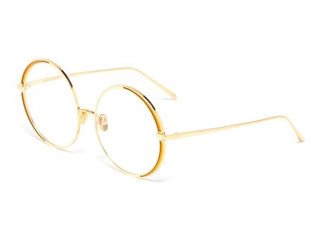 Contrast rim metal round optical glasses - Linda Farrow - Metallic For Cheap