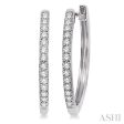 1 4 Ctw Round Cut Diamond Hoop Earrings in 14K White Gold For Discount