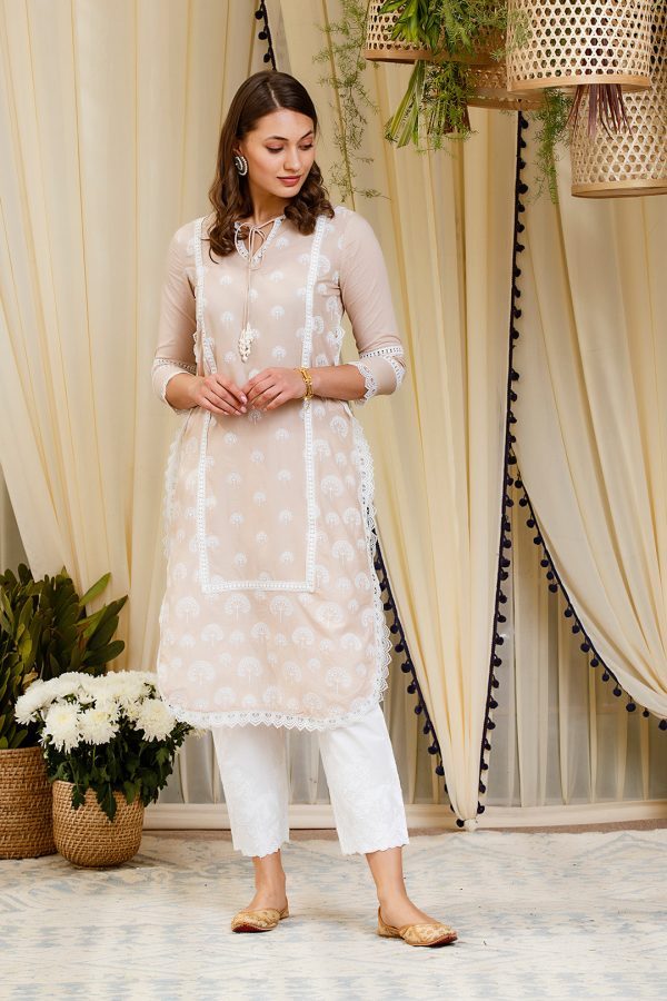 Mulmul Snowdrop Kurta Hot on Sale