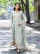 Mulmul Banarsi Kesar Light Blue Anarkali Kurta With Mulmul Banarsi Kesar Light Blue Pant For Cheap