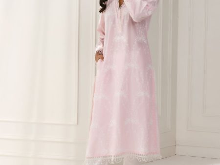 Mulmul Cotton Arki Pink Kurta For Sale