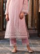 Mulmul Organza Parisa Dusty Pink Kurta With Mulmul Cotton Parisa Dusty Pink Pant For Discount