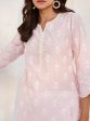 Mulmul Cotton Arpora Pink Kurta With Mulmul Cotton Arpora White Pant Supply