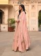 Mulmul Organza Satin Jhoom Light Pink Anarkali Kurta with Mulmul Luxe Tissue Satin Jhoom Light Pink Lehenga Supply