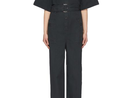 Phyllis  belted patch pocket jumpsuit - Acne Studios - Grey Supply