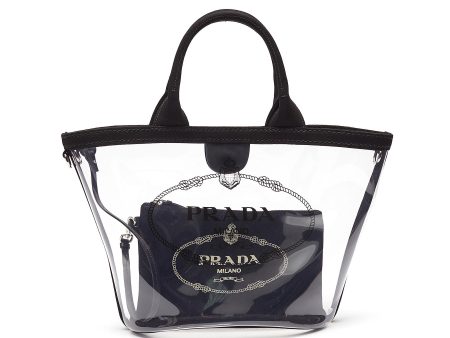 Logo print PVC tote - Prada - White For Cheap