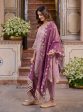 Mulmul Banarsi Magan Lilac Kurta with Mulmul Banarsi Magan Lilac Dhoti Pant For Sale