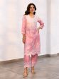 Mulmul Cotton Mandre Pink Kurta With Mulmul Cotton Mandre Pink Pant Online now