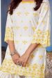 Mulmul Cotton Ashberry White Kurta For Discount