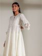 Mulmul Cotton Arris White Anarkali  Kurta Online now