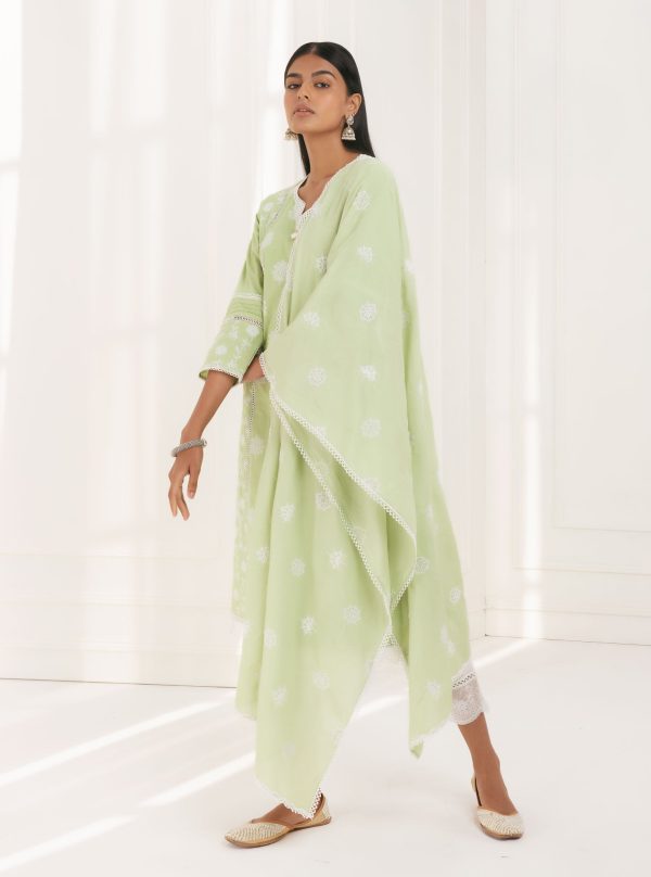 Mulmul Cotton Kannur Green Kurta Online Hot Sale