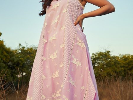 Mulmul Cotton Glory Lilac Kurta Fashion