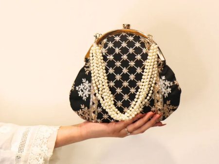 Mulmul Jashan Black Clutch Bag on Sale