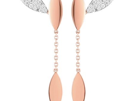 Petals  diamond 18k rose gold drop earrings - Roberto Coin - Metallic Supply