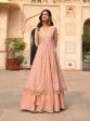 Mulmul Organza Satin Jhoom Light Pink Anarkali Kurta with Mulmul Luxe Tissue Satin Jhoom Light Pink Lehenga Supply