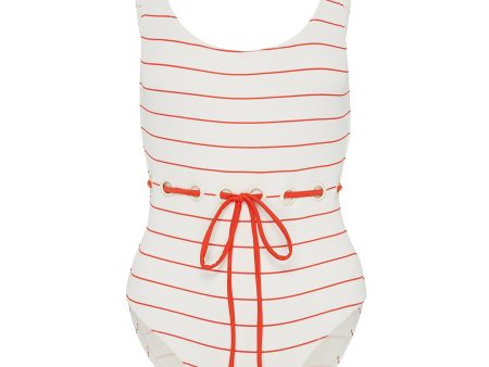 The Anne-Marie  tie waist stripe one-piece swimsuit - Solid & Striped - Multi-colour For Discount