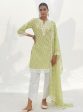 Mulmul Cotton Maneri Lime kurta For Cheap