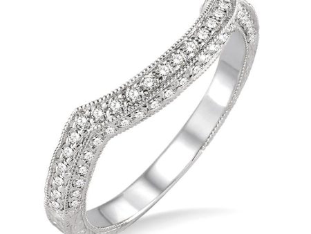 1 3 Ctw Round Cut Diamond Wedding Band in 18K White Gold on Sale