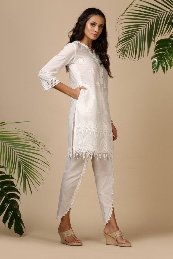 Aster Kurta White on Sale