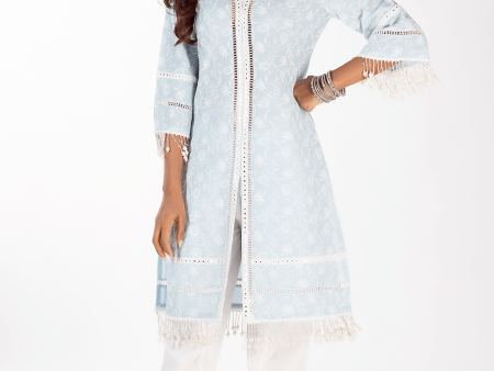 Mulmul Cotton Mollie Light Blue Kurta Online Hot Sale