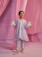 Mulmul Organza Safira Lavender Kurta With Mulmul Cotton Safira Lavender Dhoti Pant Sale