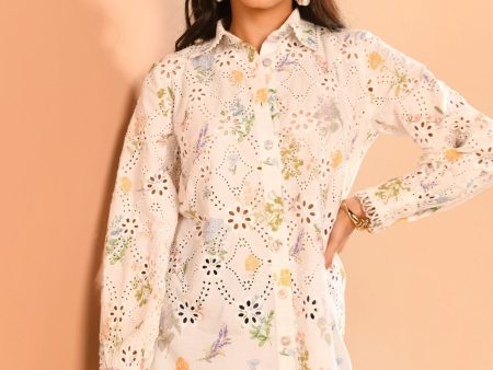 Mulmul Cotton Jem Printed White Shirt Cheap