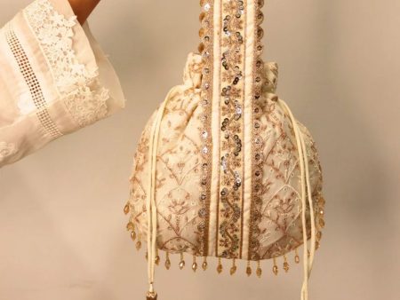 Mulmul Sawaari Off White Potli Bag Supply