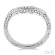 1 3 Ctw Round Cut Diamond Wedding Band in 18K White Gold on Sale