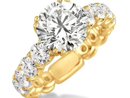 2 Ctw Diamond Semi-Mount Engagement Ring in 18K Yellow Gold Online now