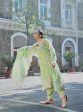 Mulmul Banarsi Dasheri Green Kurta With Mulmul Banarsi Dasheri Green Pant For Discount