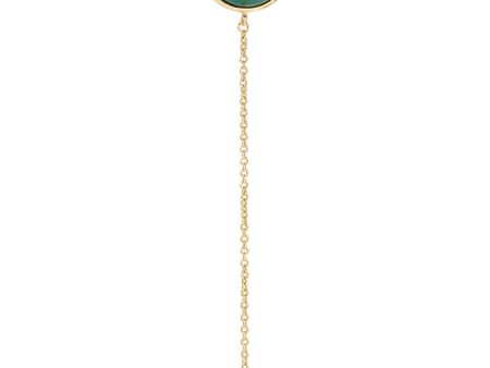 Green Zeit  malachite drop earrings - OLIVIA YAO - Metallic Online