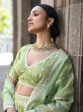 Mulmul Banarsi Sindhuri Green Lehenga Sale