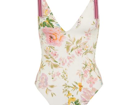 Heathers  tie shoulder garden floral print one-piece swimsuit - Zimmermann - Multi-colour Discount