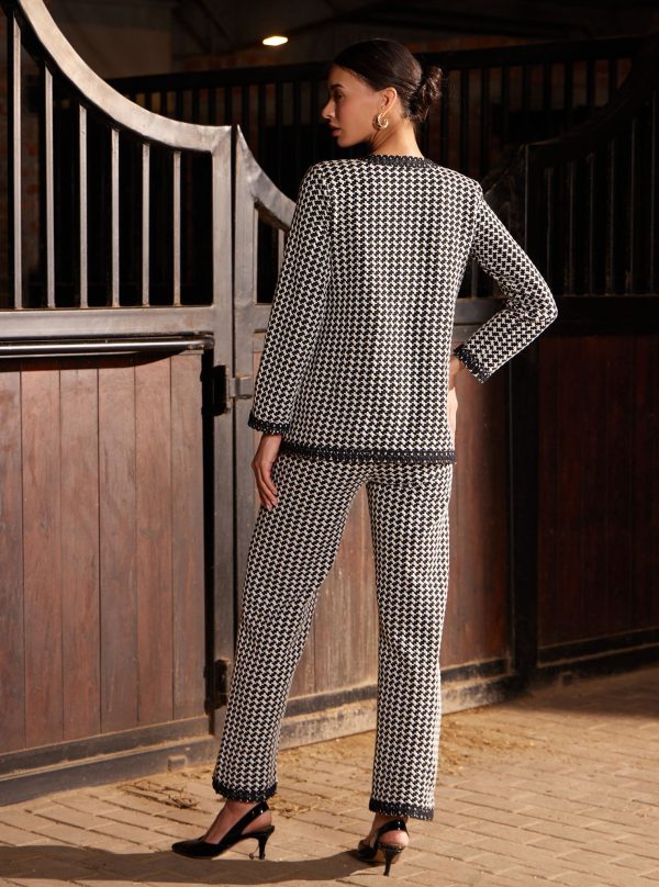 Mulmul Houndstooth Larisa Black Top with Mulmul Houndstooth Larisa Black Pant For Cheap