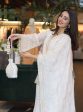 Mulmul Organza Sangli Off White Kurta with Sleeve With Mulmul Organza Sangli Off White Sharara Fashion