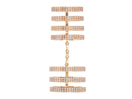 Berbère  diamond 18k rose gold seven row linked ring - REPOSSI - Metallic on Sale