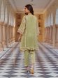 Mulmul Banarsi Magan Green Kurta with Mulmul Banarsi Magan Green Dhoti Pant Online Sale